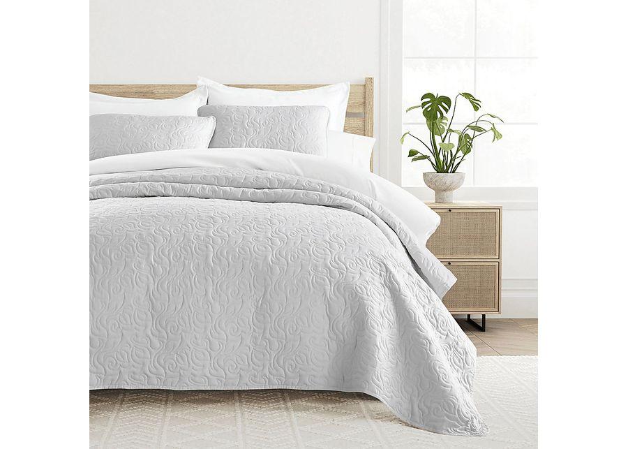 Goldhorn Gray 3 Pc Queen Quilt Set