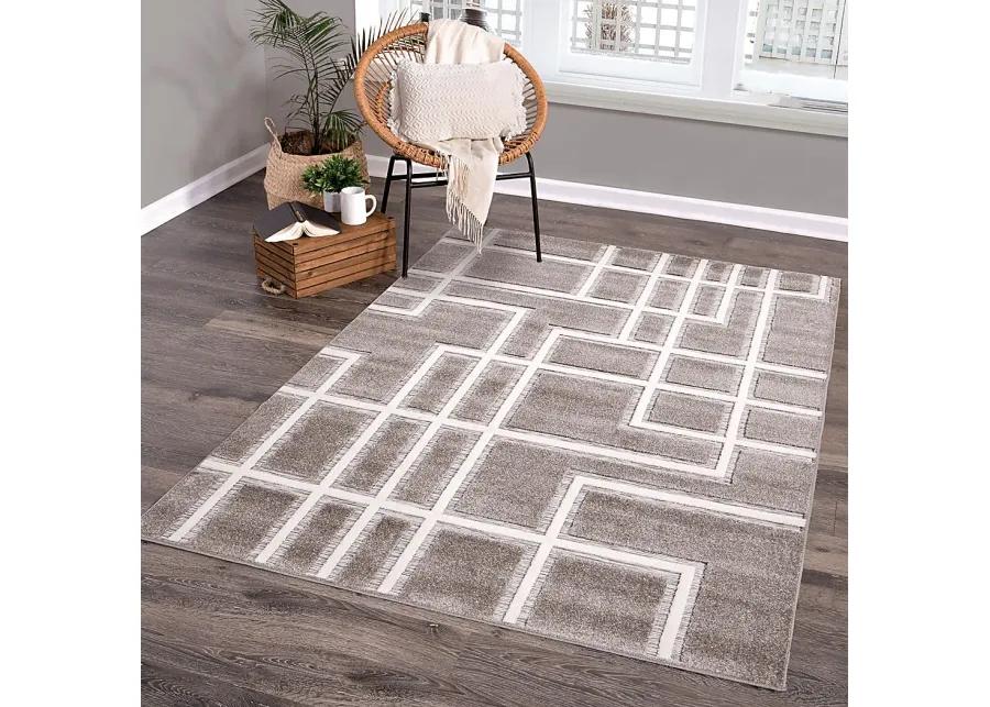 Dubuge Gray 5'2 x 7'6 Rug