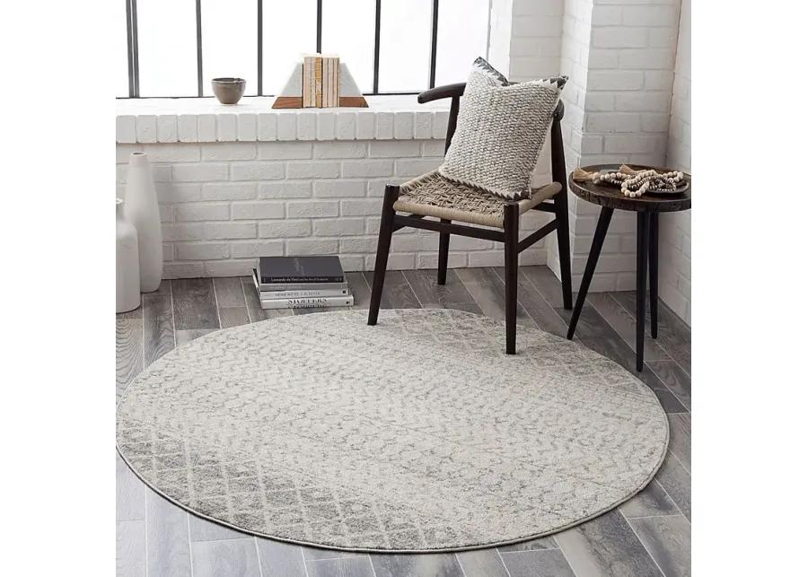 Chelsina I Light Gray 4' Round Rug