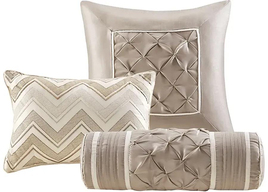 Bergerae Ivory 7 Pc Full Comforter Set