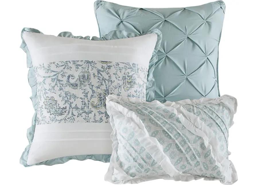 Manasses Blue 9 Pc Queen Duvet Set