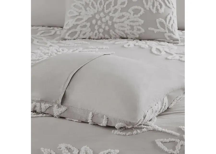 Melpomene Gray 3 Pc King/California King Duvet Set