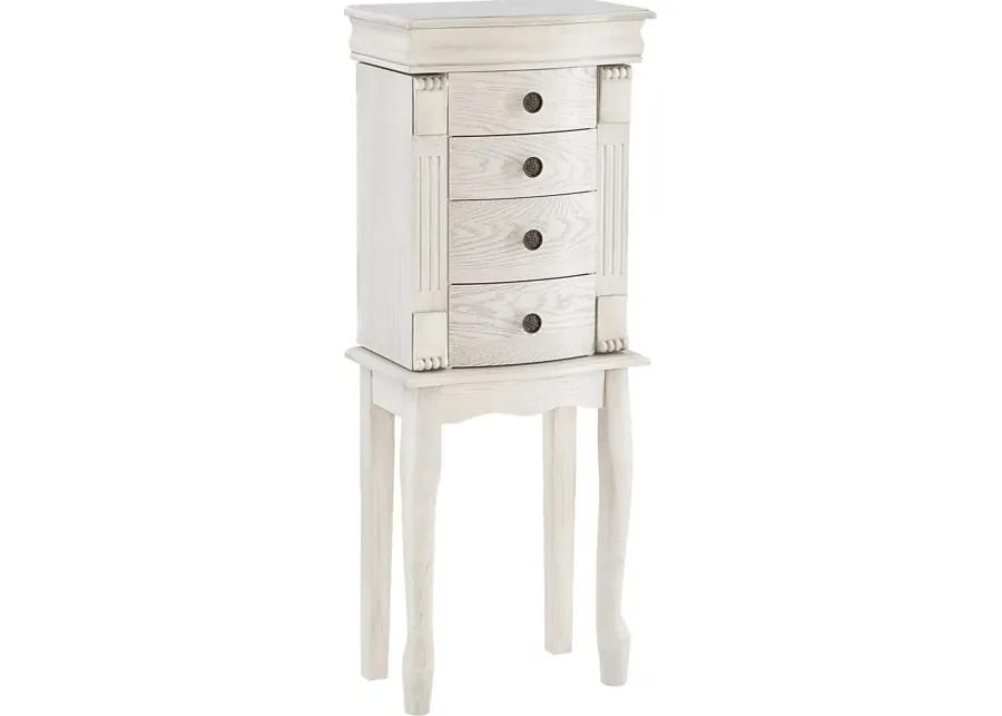 Hiatt Off White Jewelry Armoire