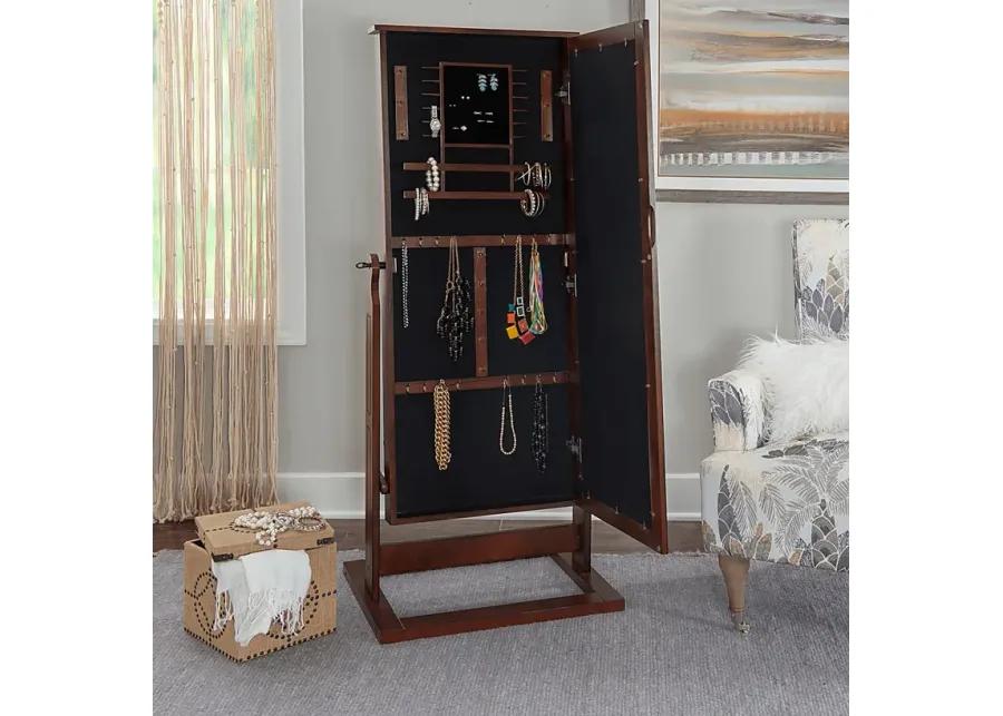 Delafield Brown Cheval Jewelry Armoire