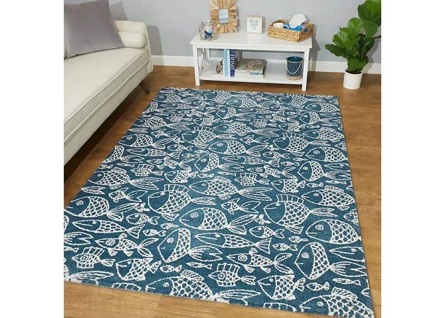 Dulaine Blue 5'3 x 7' Rug