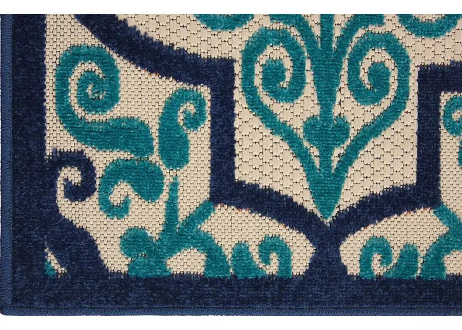 Kyrah Navy 8' x 11' Indoor/Outdoor Rug