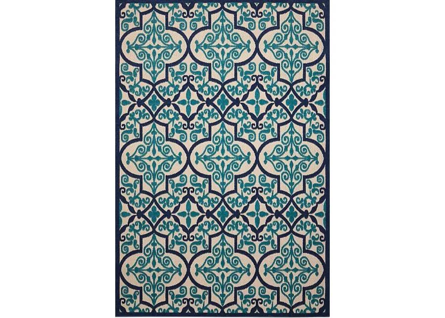 Kyrah Navy 8' x 11' Indoor/Outdoor Rug