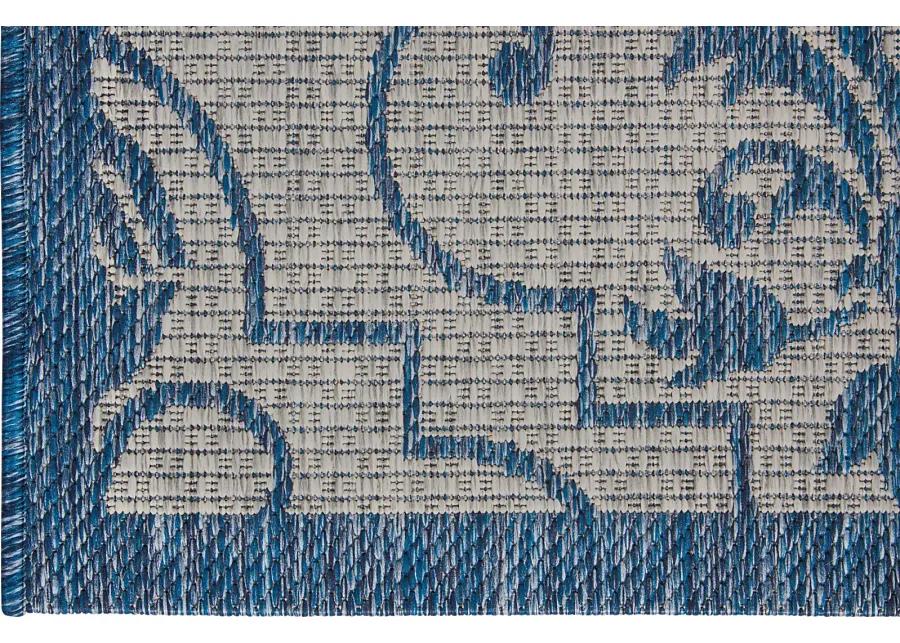 Zeyla Blue 5' x 7' Indoor/Outdoor Rug