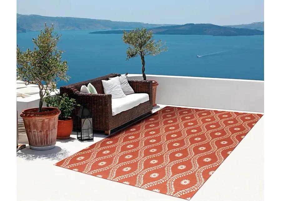 Lalitha Rust 8' x 11' Indoor/Outdoor Rug