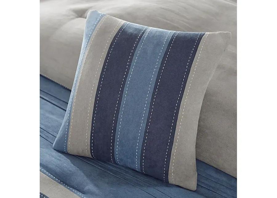 Amiah Navy 7 Pc Queen Comforter Set