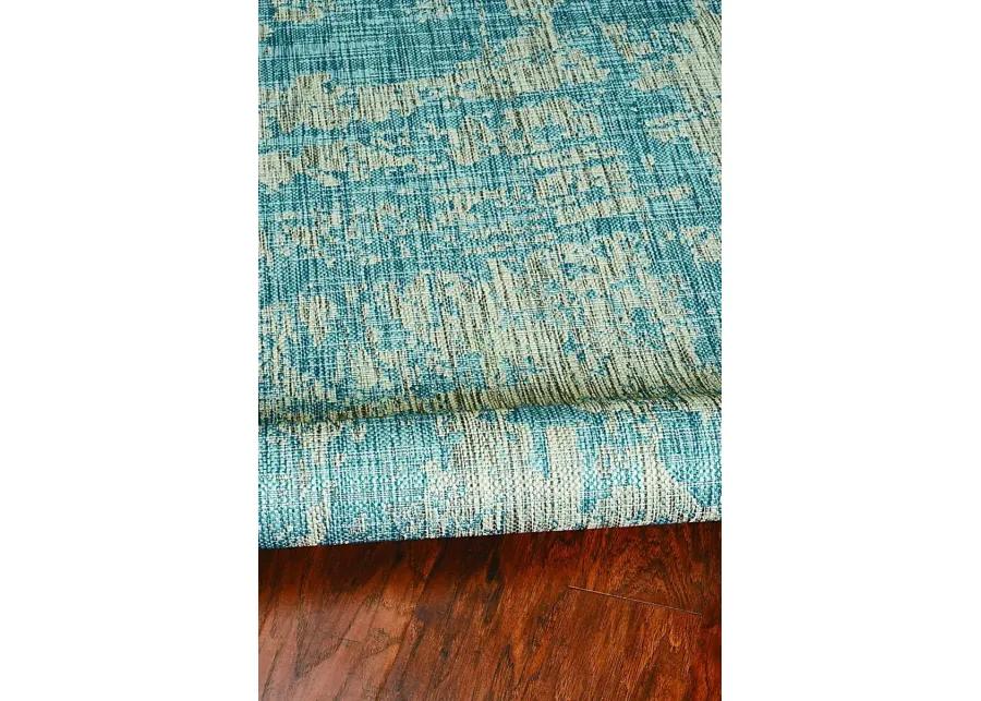 Naiming Teal 5'3 x 7'7 Indoor/Outdoor Rug