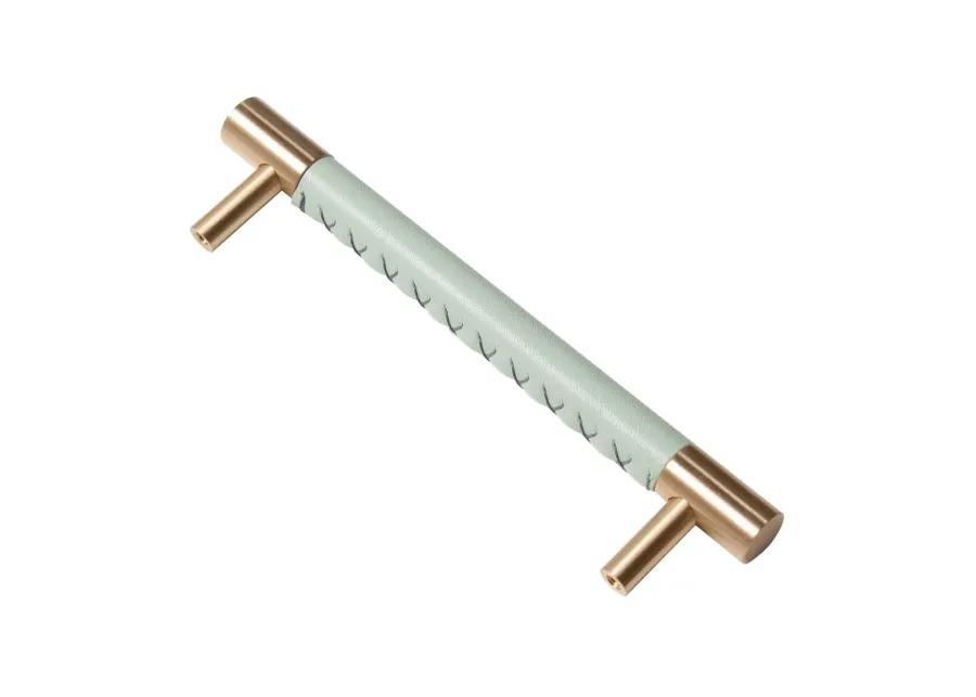 Leather & Brass Handle 5" - Light Green