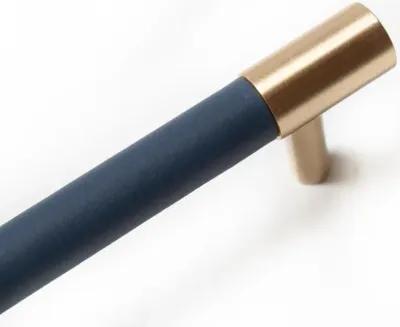 Leather & Brass Handle 5" - Navy