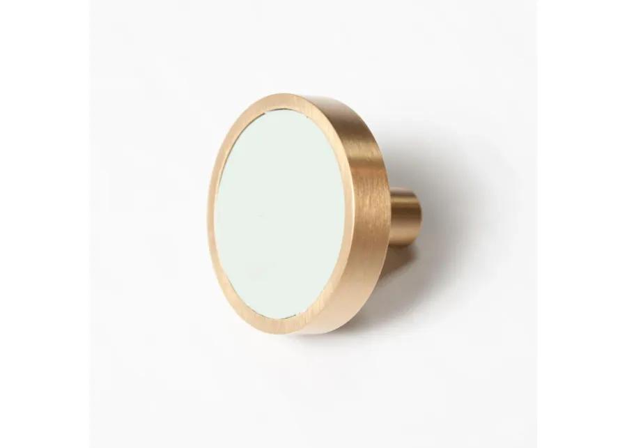 Leather & Brass Knob - Light Green