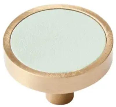 Leather & Brass Knob - Light Green