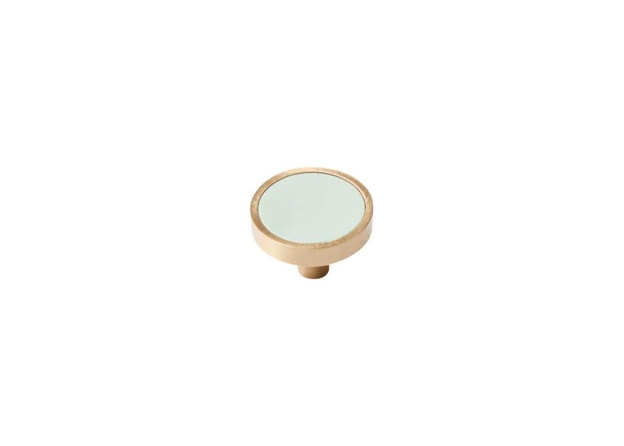 Leather & Brass Knob - Light Green