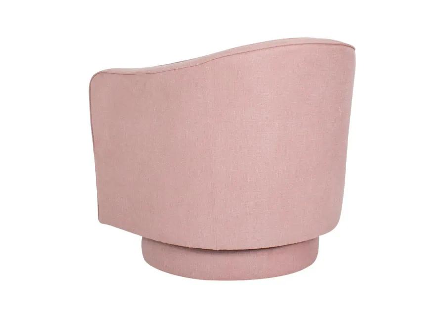 Helene Swivel Chair in Blush Linen