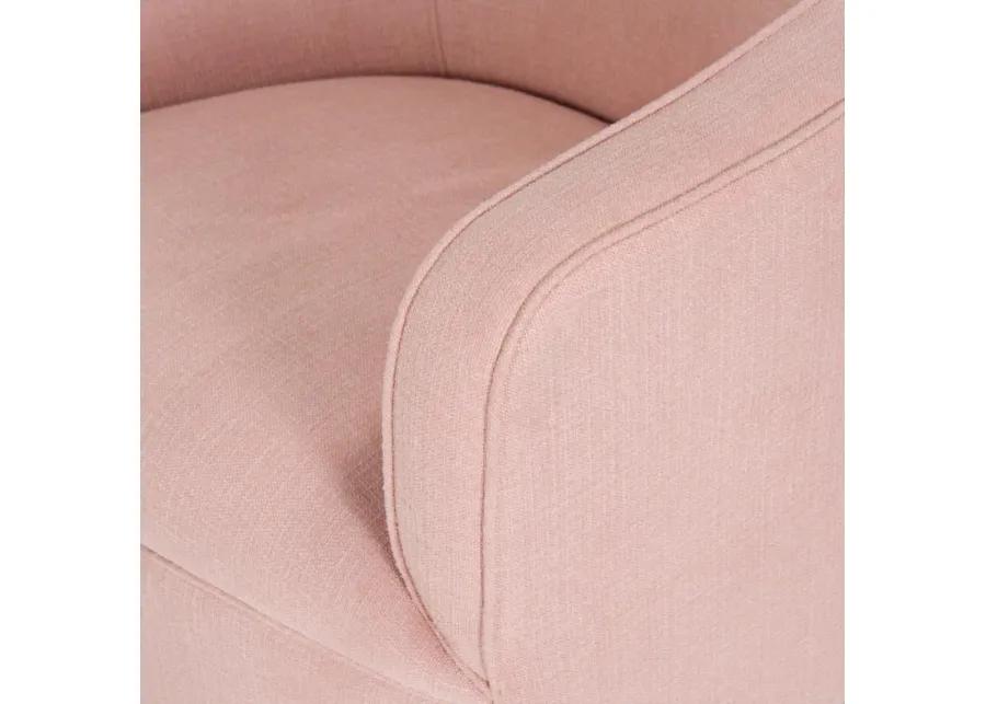 Helene Swivel Chair in Blush Linen