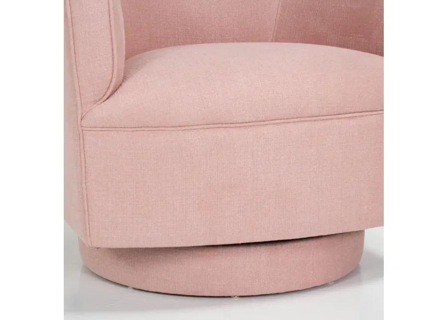 Helene Swivel Chair in Blush Linen