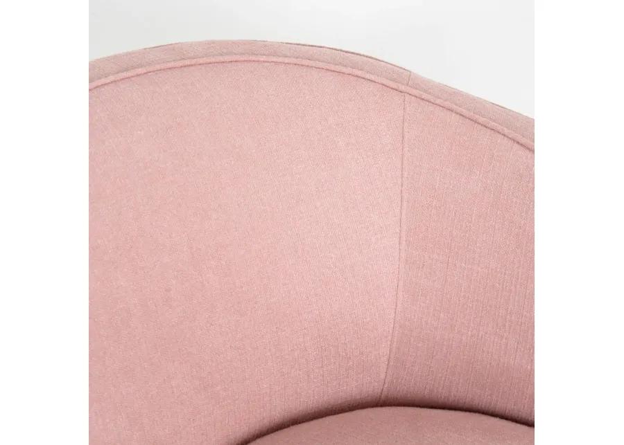 Helene Swivel Chair in Blush Linen