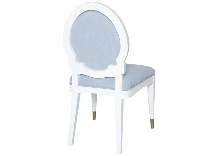 Emma Dining Chair in Blue Linen