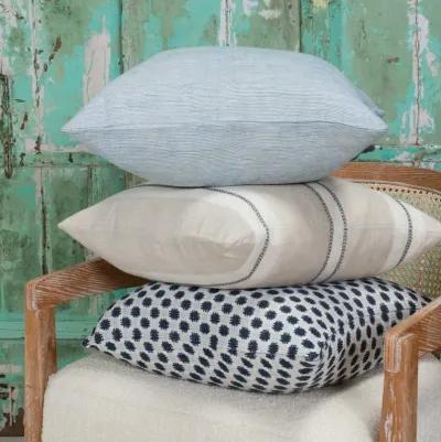 Dobby Navy Dot Linen Pillow