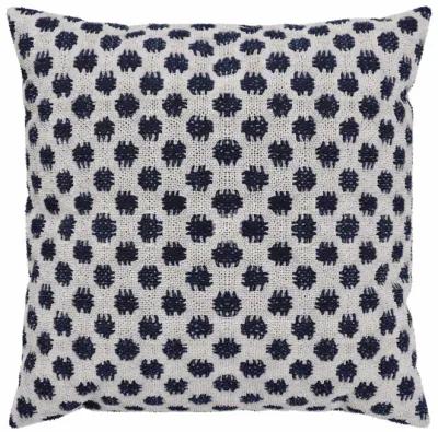 Dobby Navy Dot Linen Pillow