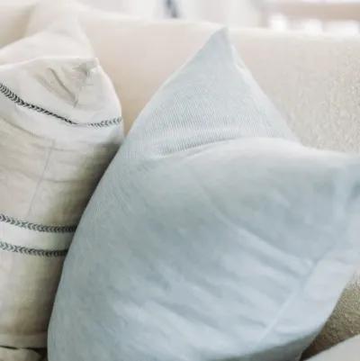 Dobby Sky Blue Linen Pillow