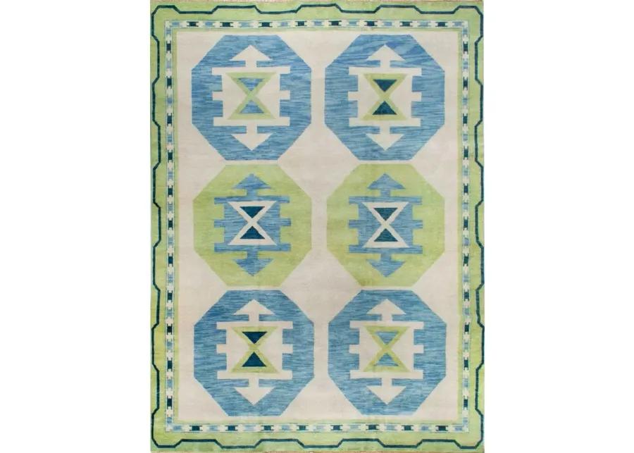 Charleston Lime Turkish Knot Rug