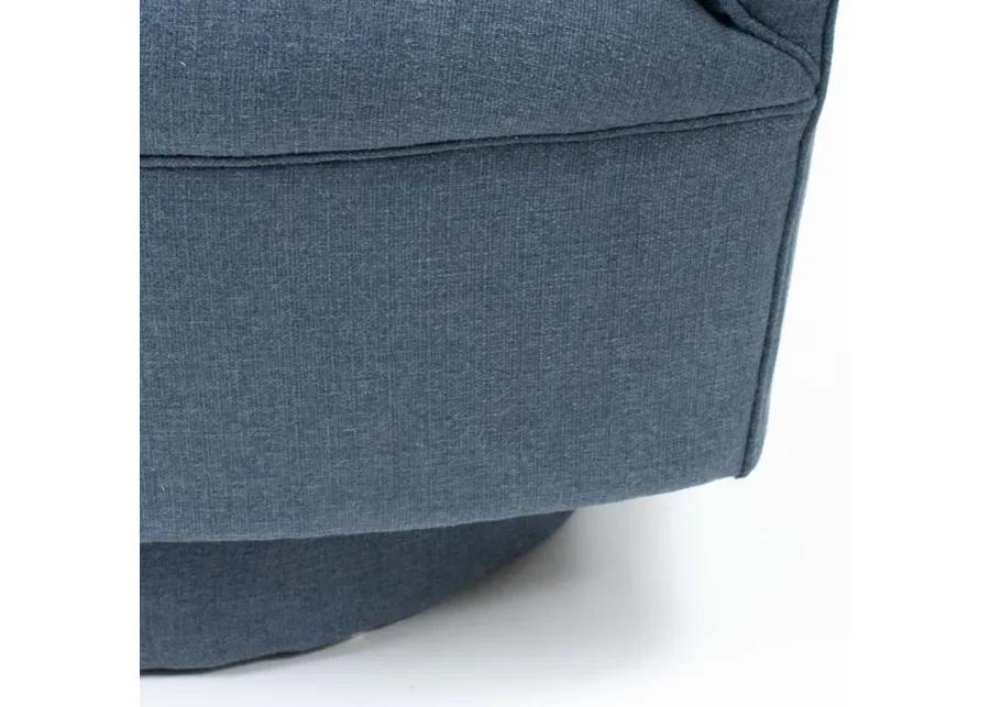 Helene Swivel Chair in Blue Tweed