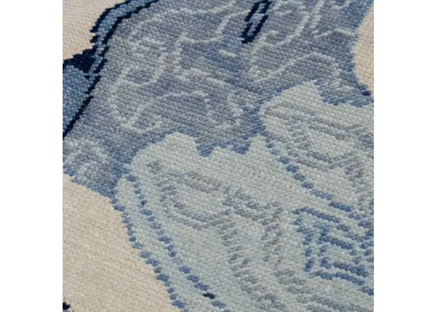 Blue Kicker Turkish Knot Rug