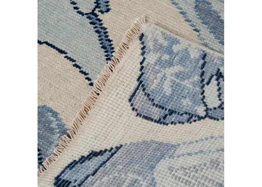 Blue Kicker Turkish Knot Rug