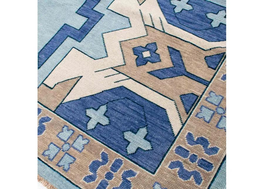 Zara Blue Turkish Knot Rug