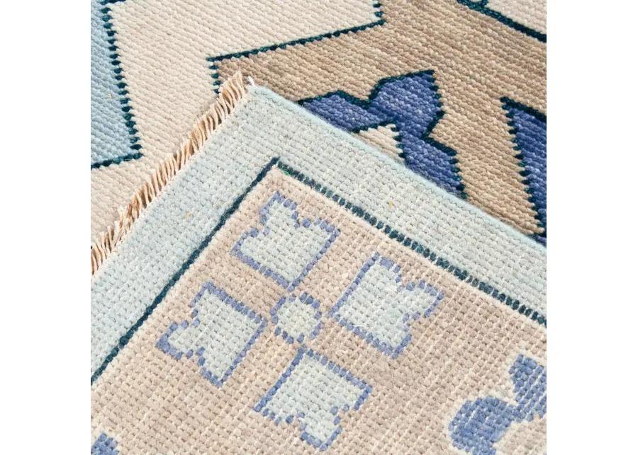 Zara Blue Turkish Knot Rug