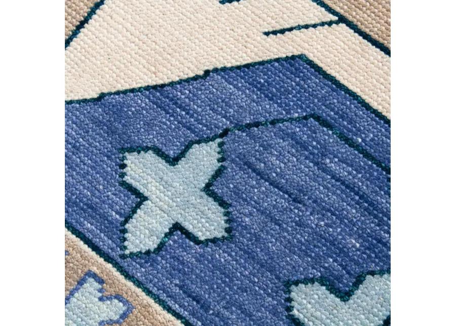 Zara Blue Turkish Knot Rug