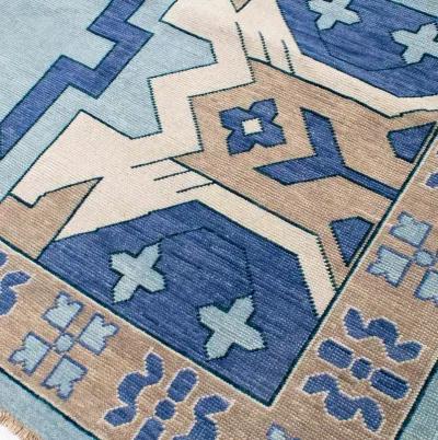 Zara Blue Turkish Knot Rug