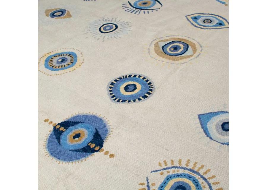 Blink Turkish Knot Rug in Blue