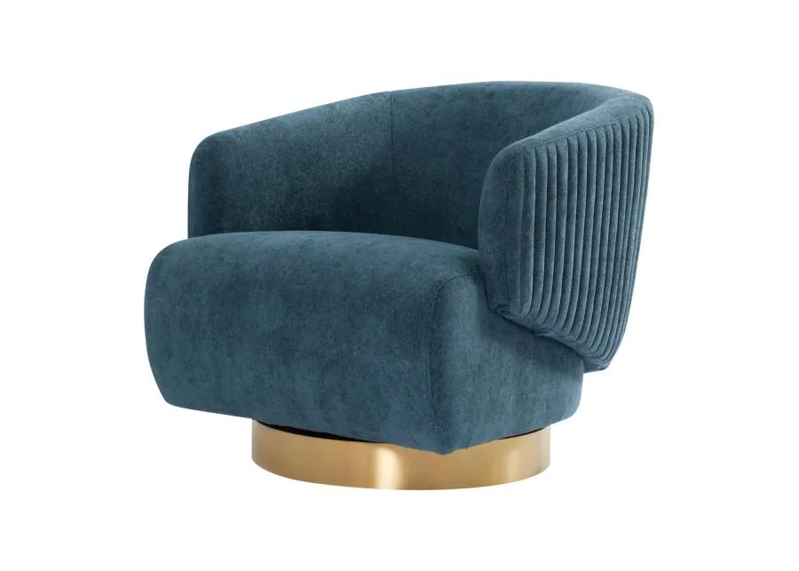 Come Next Monday Swivel Chair In Indigo