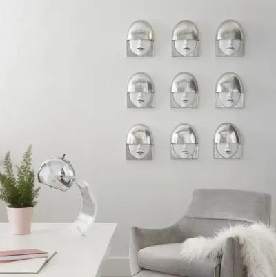 Fashion Faces Small Wall Art Set - Silver