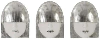 Fashion Faces Small Wall Art Set - Silver