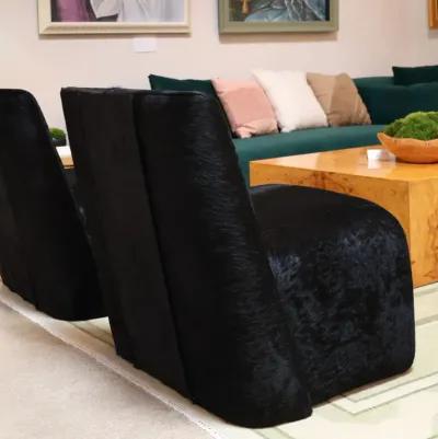 After Midnight Accent Chair in Black Cowhide