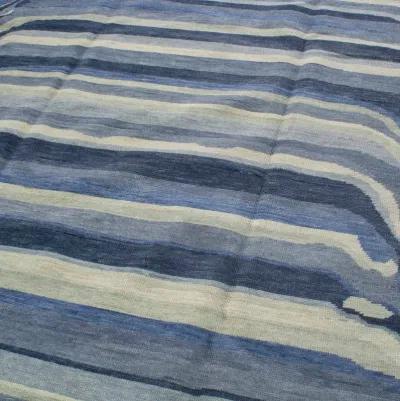 Blue Ombre Paint Mix Turkish Knot Rug