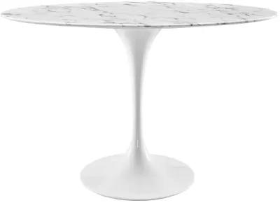 Amico 48" Oval Artificial Marble Dining Table