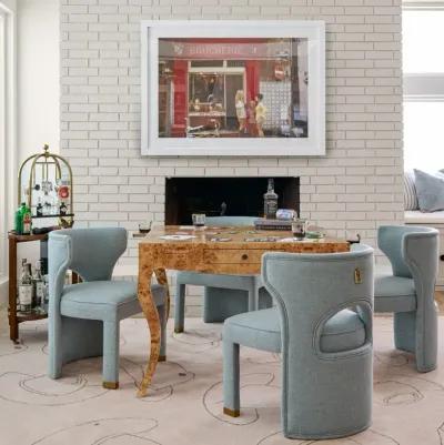 Valerie Dining Chair in French Blue Linen