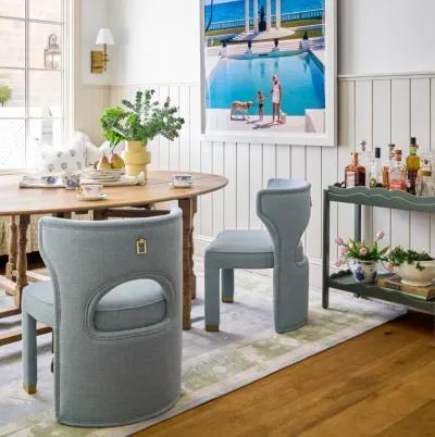 Valerie Dining Chair in French Blue Linen