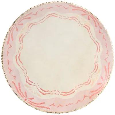 In Stock 4x4 Rola Bola Pink Circle Turkish Knot Rug