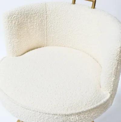 Rosita Swivel Counter Stool in Ivory Boucle