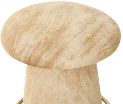 Mushroom Counter Stool in Neutral Cowhide