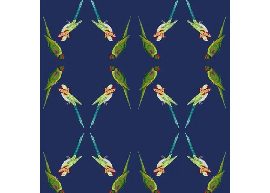 Tropical Birds on Navy Wallpaper