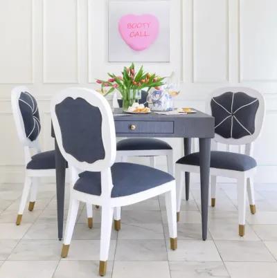 Carlyle Armless Dining Chair in Blue Tweed